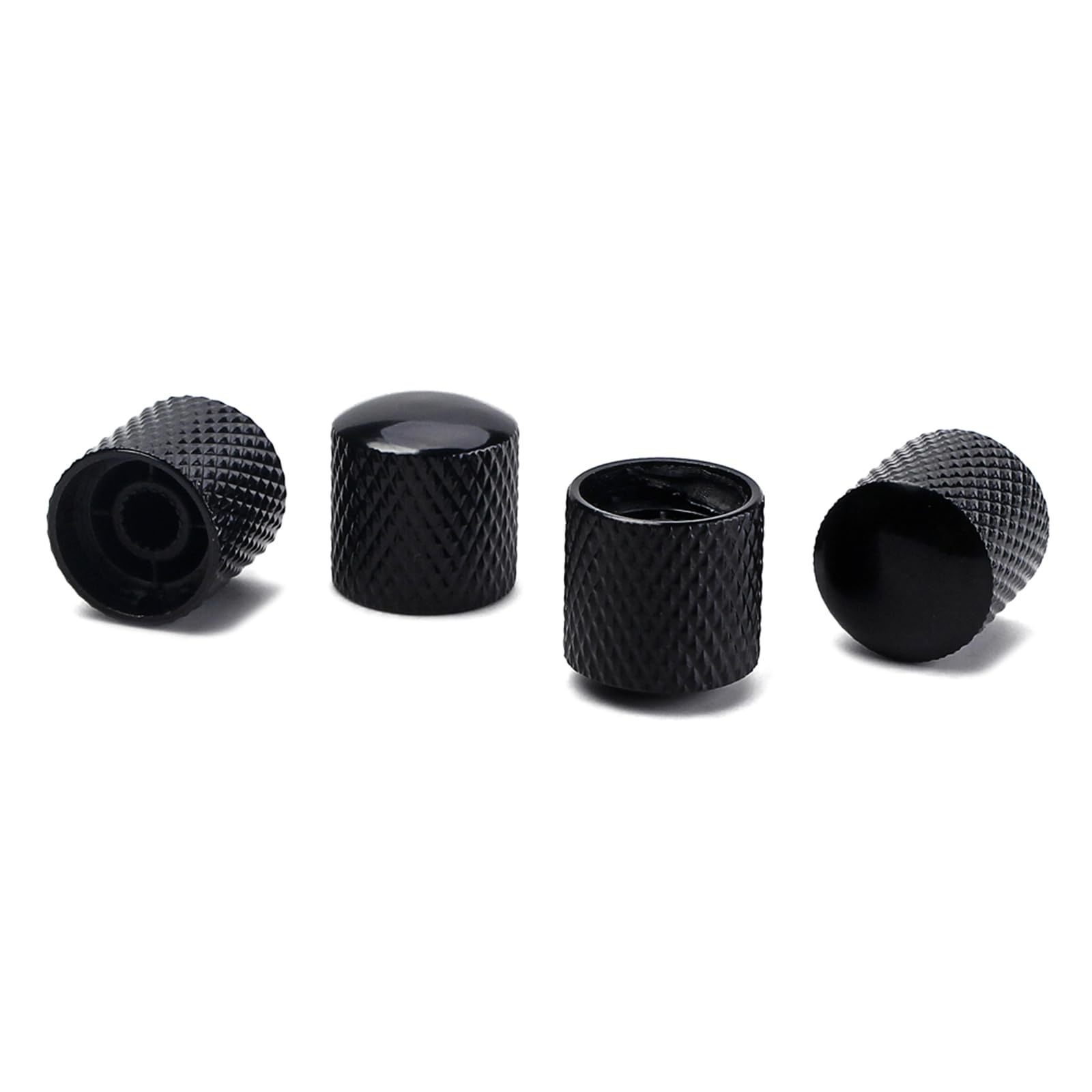 4er-Set Silberne Gitarrenknöpfe Aus Metall – Universal Für E-Gitarren & Bässe, Mit Inbusschlüssel