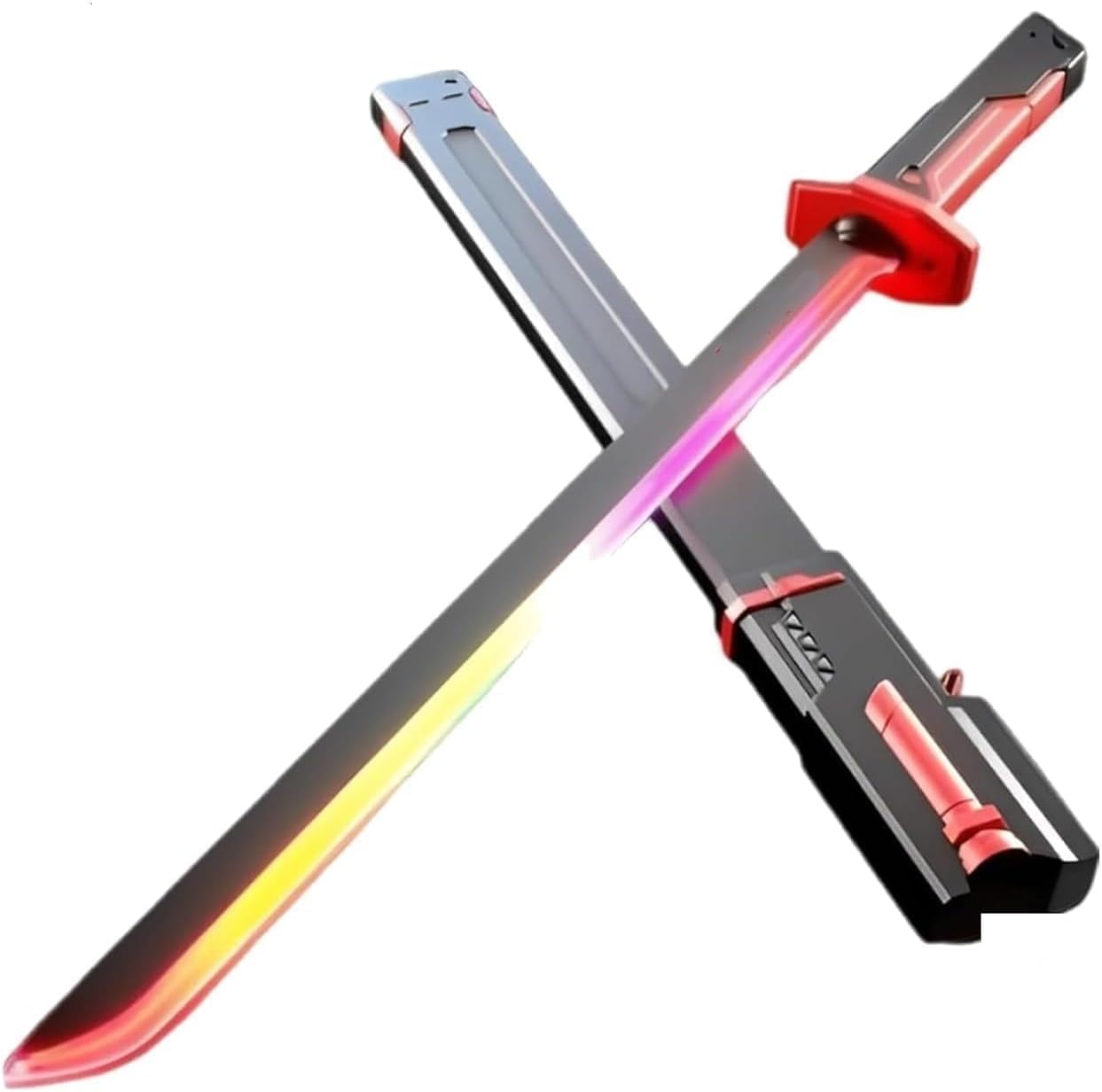Cyberpunk Neon Sword | 31.5" Spark Blade w/Hit Sensor Sound & Fog | Type-C Rechargeable | for Rave, Cosplay & Display