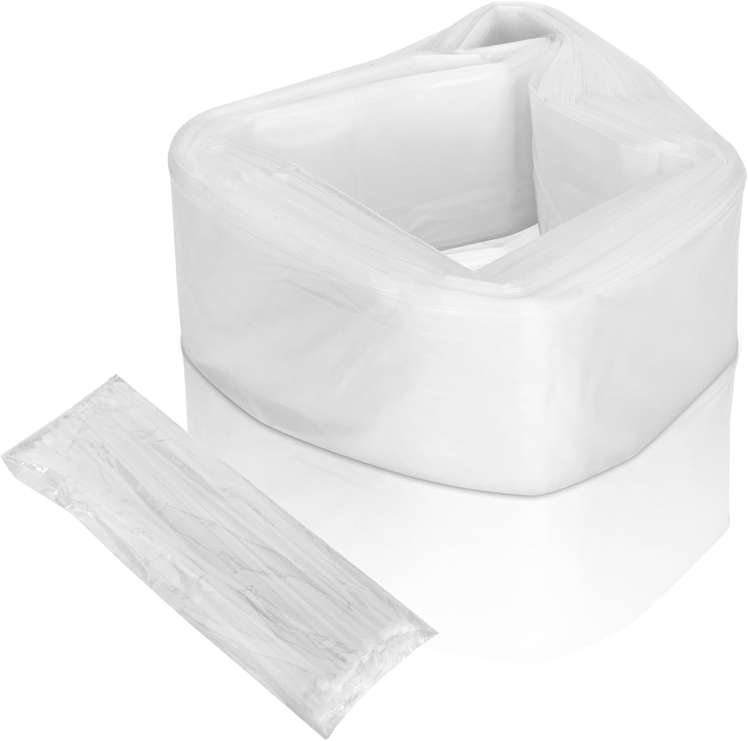 72 Ft. Vacuum Dust Collection Bags 4 Packs Compatible with Longo Pack, Continuous Liner Bags Works on Ermator and Husqvarna S26, S36 Models to Handle Concrete Grinding, Sawing Etc. Zip Ties Included