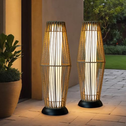 Lampadaire solaire extérieur étanche TRIROCKS en corde Olifen grise avec allumage automatique x2