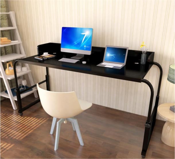 Table de lit inclinable à roulettes noir - Bureau mobile