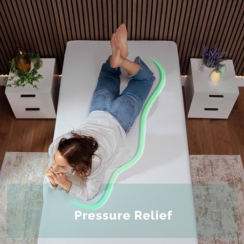 Nestl Green Tea Twin Mattress 8 Inch - Cooling Graphite Memory Foam Twin Mattress for Kids, Fiberglass Free Pressure Relief Supportive Bed in A Box, CertiPur-US Certified by Nestl - Image 2