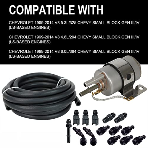 Smileracing Fuel Injection Line Fitting Adapter Kit Efi Fi W/Filter/Regulator Ls Conversion Replacement For C5 Corvette #TOP1