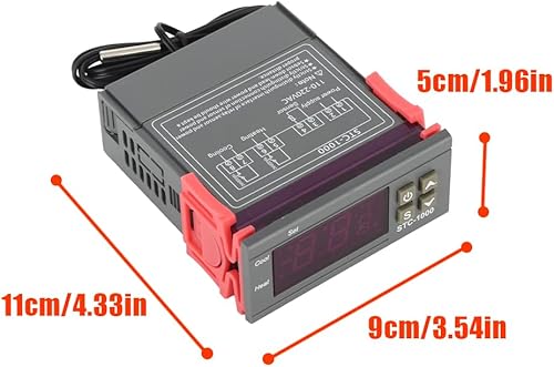 Miniatura 7 de Controlador digital de temperatura, termostato de control de temperatura, sensor de temperatura, interruptor de control centígrado eléctrico para