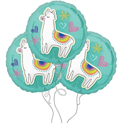 Whimsical Selfie Themed Mylar Balloons - 3 Packs (3 Packs, Llama Celebration) Cover