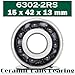 UVHAHSIXK 6302 Hybrid Ceramic Bearing 15 * 42 * 13 mm Industry Motor Spindle 6302HC Hybrids Si3N4 Ball Bearings 3NC 6302RS