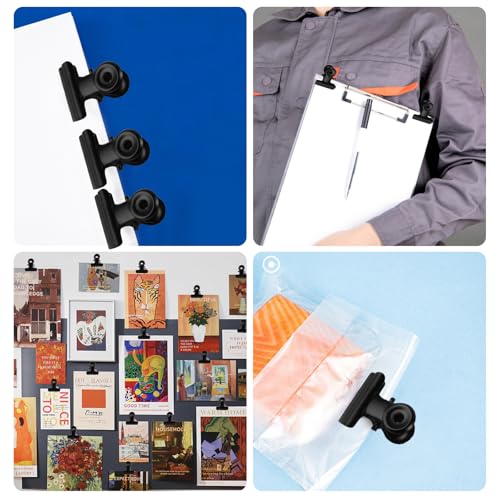 40 Piezas Pinzas Papeleria, 22,5 mm Pinzas Clips, Bulldog Clips de Metal Negros Pequeños, Clips Oficina, Pinzas Metalicas, Clips de Carpeta Multifunción para Oficina Cocina Fotos Carteles - imagen 3