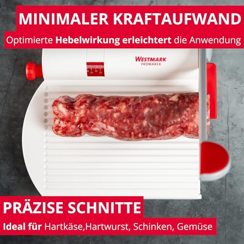 Westmark Käseschneide-Apparat mit scharfer Klinge, Variable Schnittstärke, Rostfreier Edelstahl/Aluminium/Kunststoff, Fromarex… – Ansicht 3