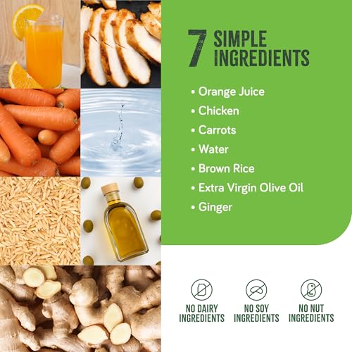 Image of Real Food Blends Chicken, Carrots & Brown Rice - Pureed Food Meals for Tube Feeding with Protein, Vegetables & Fruits - 340 Calories for Lunch & Dinner - 9.4 oz (Pack of 12)