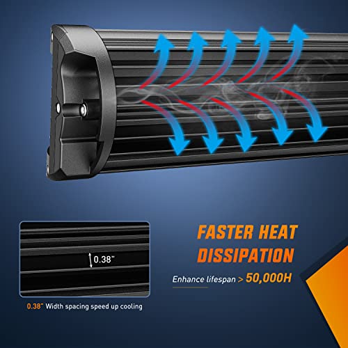 Nilight 22 Inch Side Shooter Led Light Bar Quadruple Row Spot Flood Combo Lights W/Wiring Kit For Fog Light Driving Light Work Light On Truck Suv Atv Utv Jeep, 2 Years Warranty #TOP5