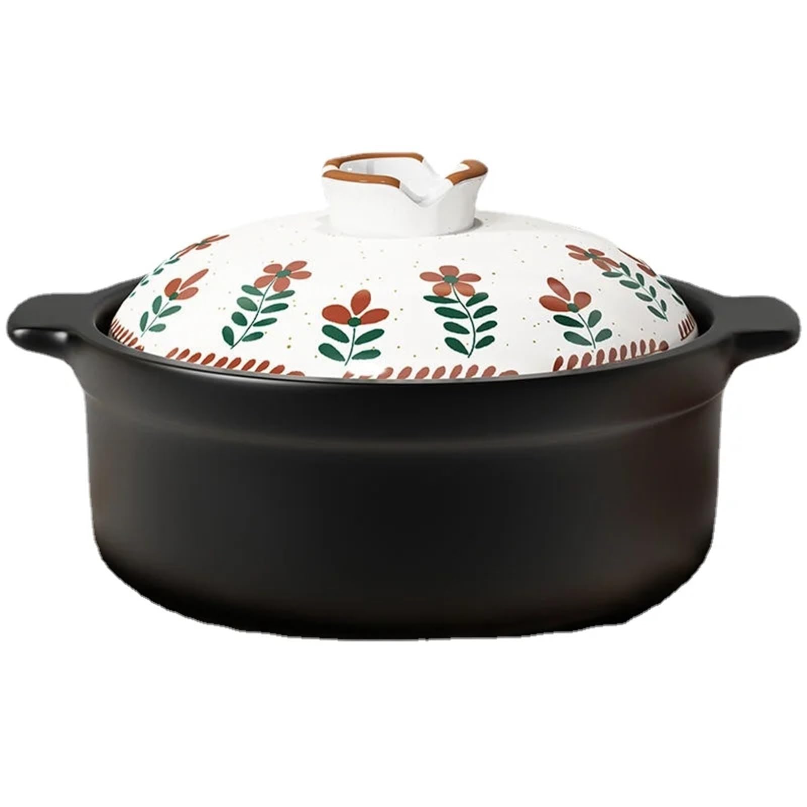 Casseruola in Ceramica con Bocca Larga, Antiaderente, Ideale per stufati e zuppe (Nera, 3,0 l)