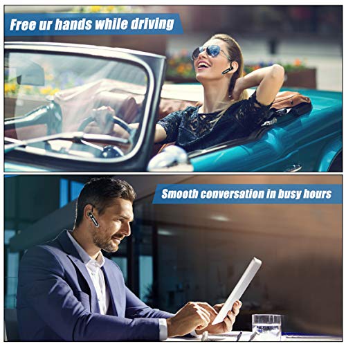 Englear Bluetooth Headset Noise Canceling For Cellphones Wireless Single Ear Bluetooth Earpiece With Microphone For Trucker（Dark Gray） #TOP6