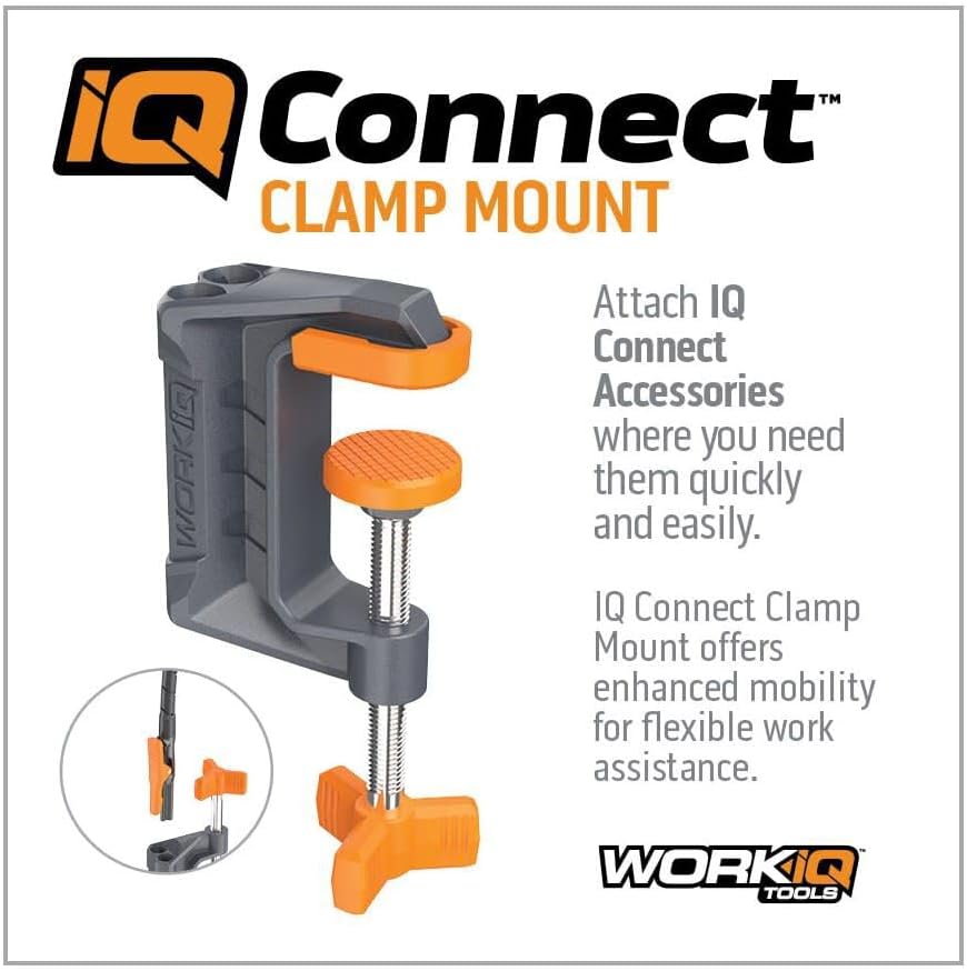 IQ Connect Clamp Mount - Clamp-Down Port for IQ Connect Accessory System - Features 4 IQ Connect Mounting Ports for Non-Marring Mounting of IQ Connect