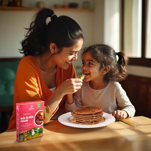 Image of Revival Nutty Nib Millet Pancake Mix - Pack of 2 (200g Each) | Instant Healthy Pancake Mix with Crunchy Nuts | High in Protein & Fiber | No Preservatives | Quick & Easy Breakfast Option
