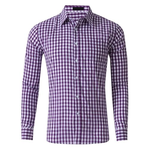 Chemises carreaux Vichy homme élégantes en tissu de coton durable et manches longues