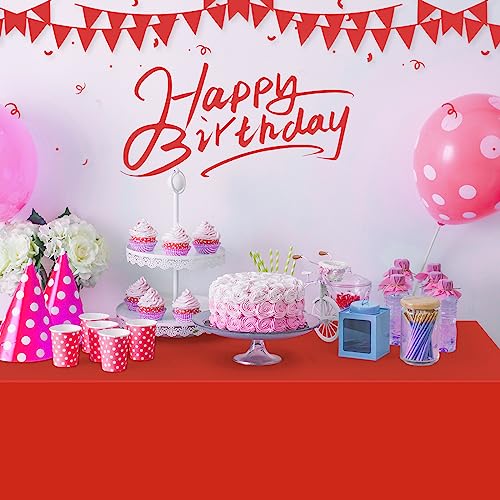 32 Pack Red Plastic Tablecloth for Rectangle Tables, Premium Decorative Red Disposable Table Cloths for Parties, Rectangle Party Table Cover for Birthday, Wedding, Christmas, Anniversary, 54 x 108Inch by Ragnhild - Image 5
