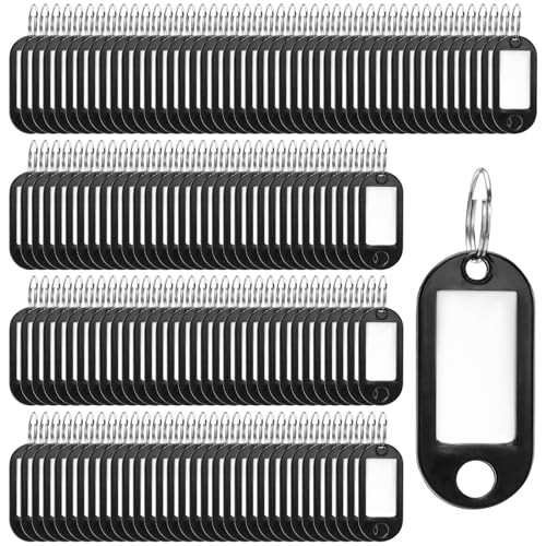 Étiquettes noires avec fenêtre MUKLEI pour clés et bagages (Lot de 400 pièces)
