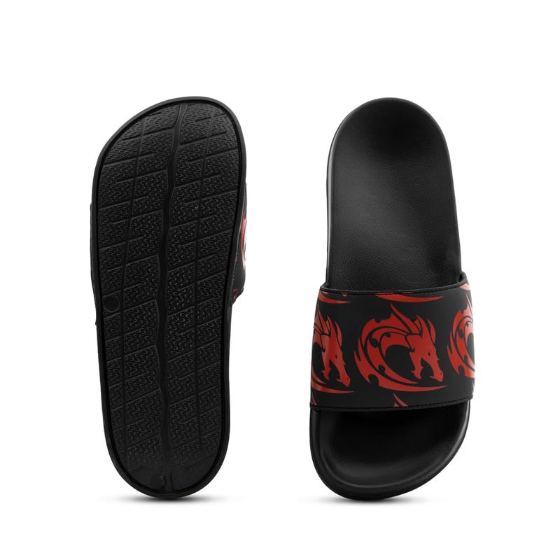 Image of ARVAN Mens Abstract Print EVA Sliders | Lightweight Slip-On Slippers with Cushioned Sole | Casual Open-Toe Slides