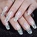 CoolNail Iridescent Paillette Press on False Nails Extra Long Ballerina Coffin Manicure Fake Nail Tip Daily Office Salon Finger Easy Wear