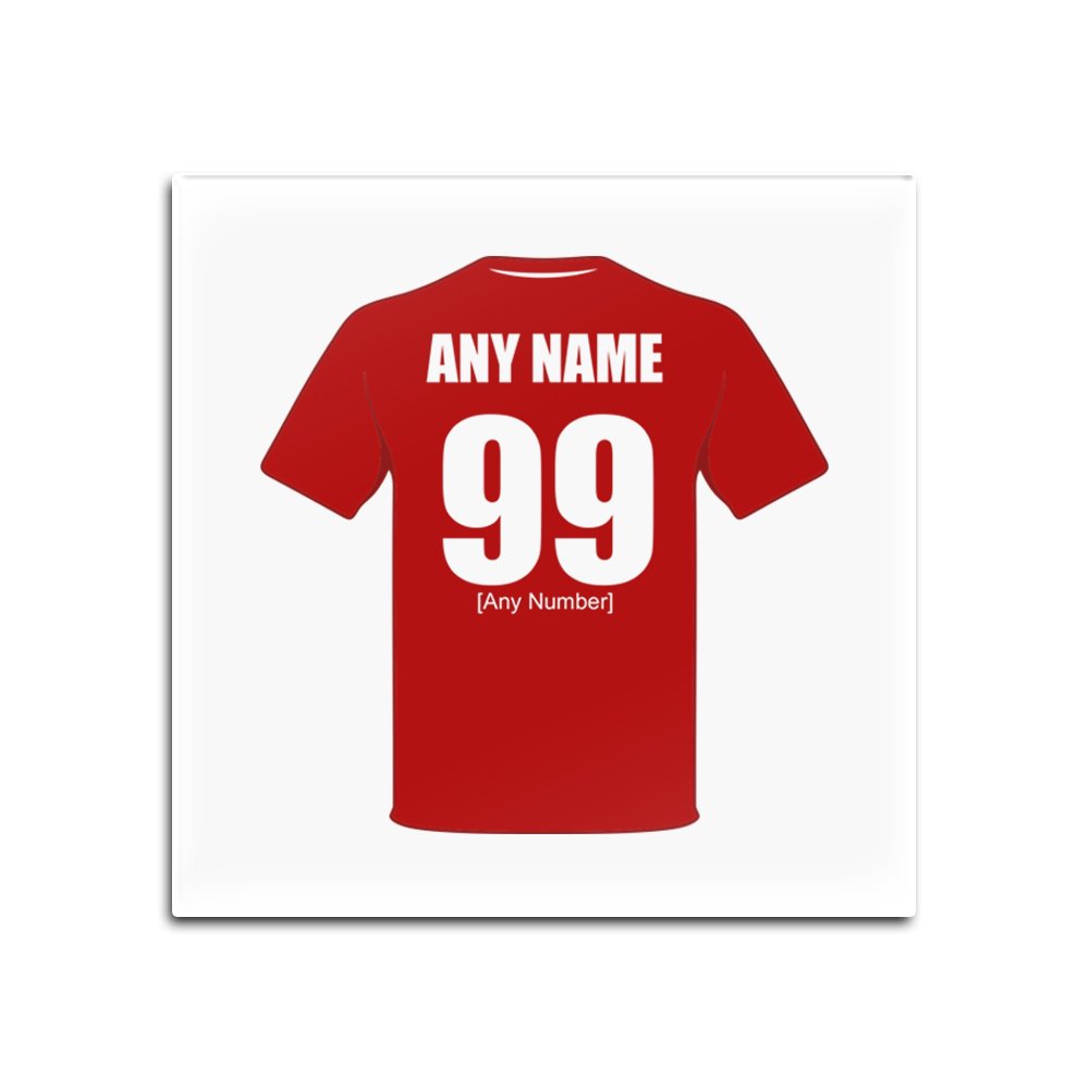 Personalised Gift - Forest Glass Square Coaster (Football Club Design Theme, Colour Options) - Any Name/Message on Your Unique Mat Pad - The Reds Nottingham — image 1