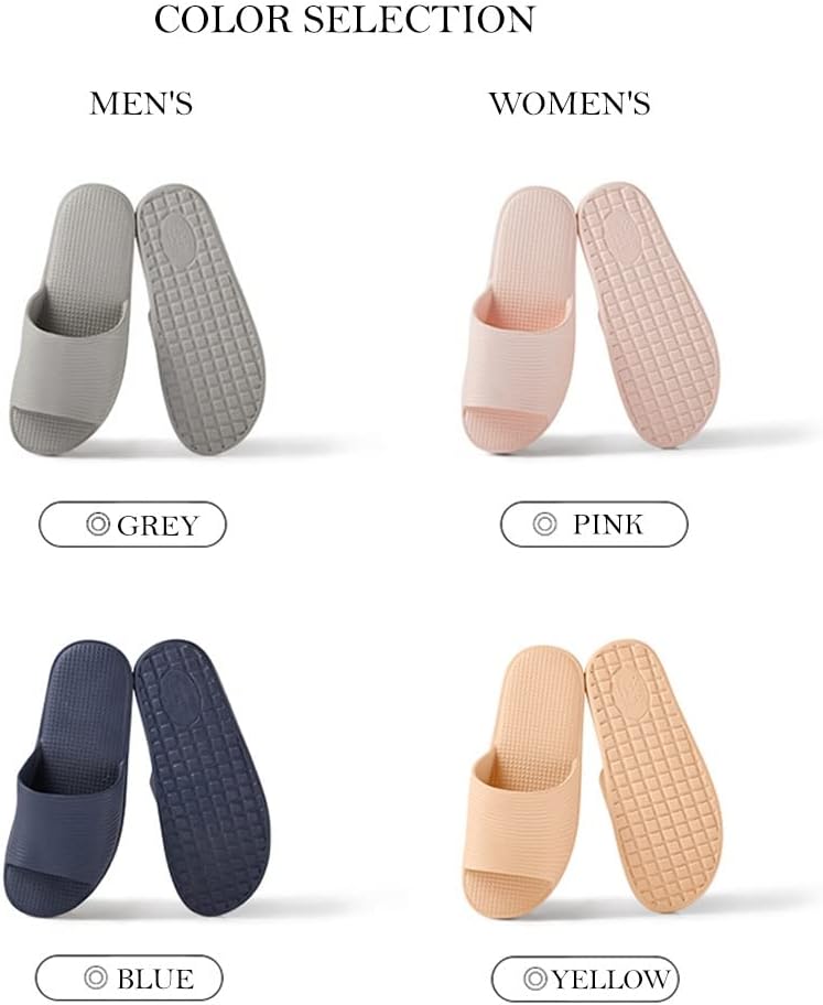 Men's Ladies Home Shower Slippers Spa Slides Bath Shoes Beach Sandals, Super Lightweight EVA, Midsole with Massage Small Squares for Plantar Fasciitis, Bedroom Pool Use, Pillow Slippers