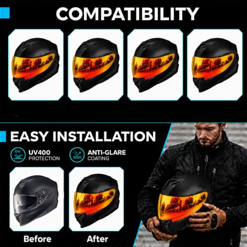 Image of PSLER Helmet Visor for R420 - R420 Helmet Visor Helmet Face Shield Helmet Accessories Replacement for R420,Deep Red