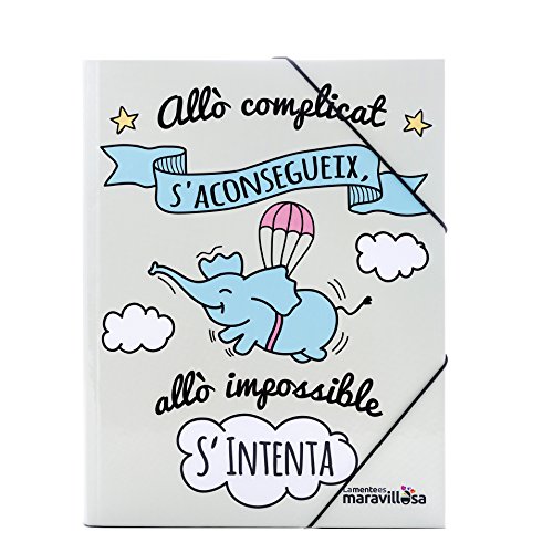 La Mente es Maravillosa: Carpeta con frase y dibujo divertido  Diseño Cerdifante   Catalán