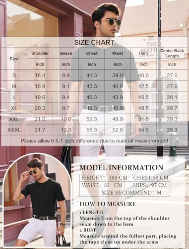 coofandy men39s 3 pack henley shirts short sleeve casual basic tees classic henley summer solid t shirts with pocket