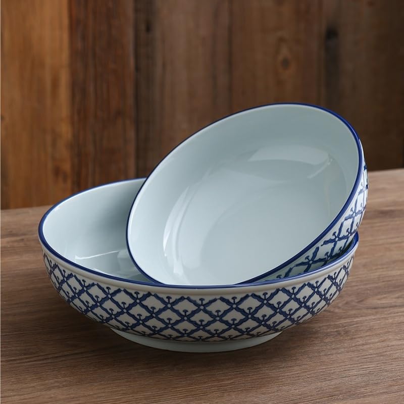 Insalatiera in ceramica di grande capacità, ciotola per insalata da ristorante, zuppa, semplice ciotola per frutta, pasta, grande ciotola per insalata (M)