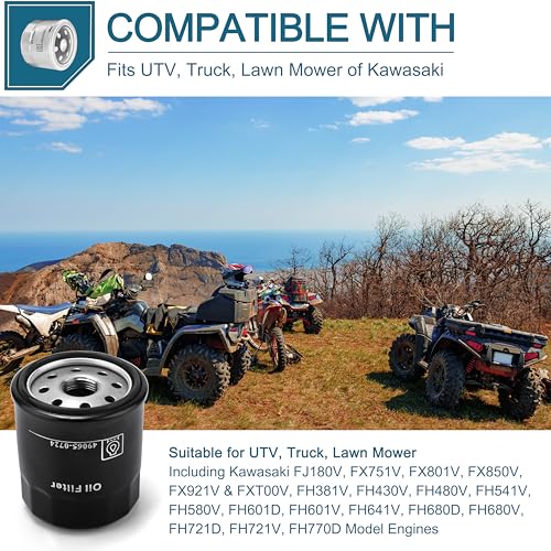 Image of 49065-0724 Oil Filter Replacement for Kawasaki 49065-7010,Compatible with Kawasaki FH381V, FH430V, FH480V, FH541V, FH580V, FH601D, FH601V, FH641V, FH680D, FH680V, FH721D, FH721V (2 pack)