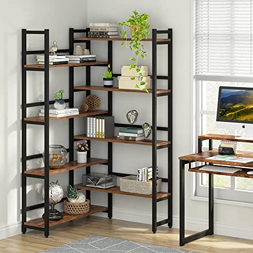 Tribesigns 70.8” Corner Bookshelf, 8-Tier Industrial Bookcase With Metal Frame For Open Storage, Corner Display Rack Storage Organizer For Home Office #TOP1