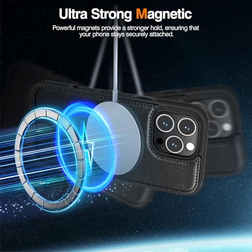 LOHASIC for iPhone 16 Pro Max Wallet Case MagSafe, Card Holder, Black - image 3