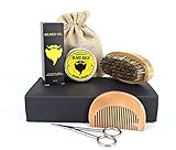 Beard Care Set for Men with Beard Brush,Beard Comb,Beard Oil,Beard Balm Butter Wax and Scissors,Moustache Growth Grooming&Trimming Kit for Shaping & Styling