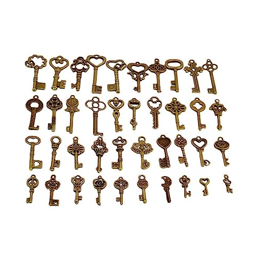 SURALIN 40 piezas colgantes de llaves de bronce antiguas para favores decoración antigua Vintage, llaves antiguas abridor de botellas llaves de boda favores