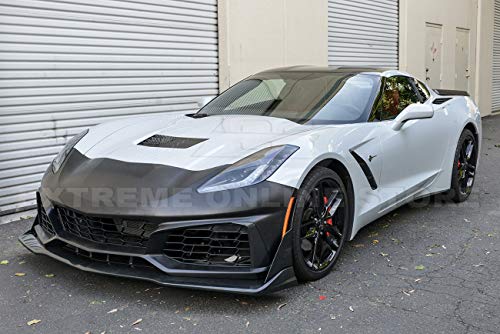 Replacement For 2014-2019 Chevrolet Corvette C7 ALL Models | ZR1 Style Front Replacement Bumper Cover Lower Grille With Lip Splitter - Thumbnail 2