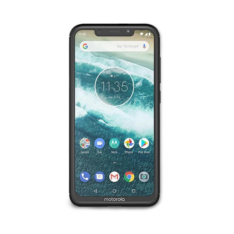 Image of Hybrid Carbon Fiber Back Case for Moto One Power (Black)