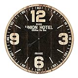 Outdoor tuinhuis, 23 inch grote ronde tuinklok Vintage houten buitenklok met grote Arabische cijfers stil voor buitendecoratie Efficency
