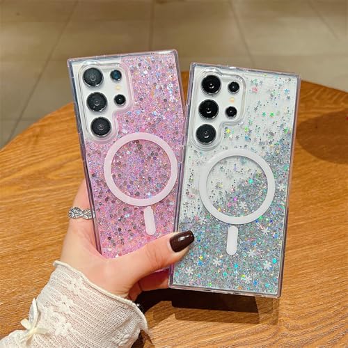 Coque paillettes Galaxy S24 Ultra protège-objectif antichoc kaki