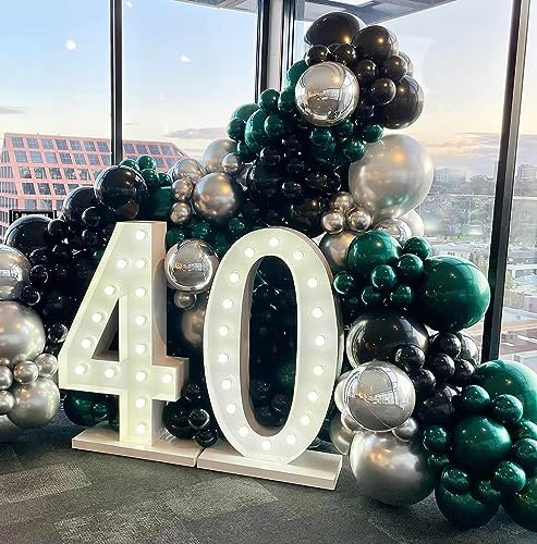 Image of KALOR 18 Inch Dark Green Large Latex Round Balloons 30-Pack