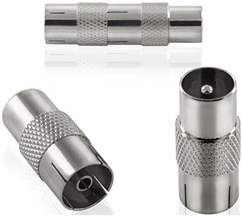 POPPSTAR 8x SAT Adapter (IEC Antenna Socket to Antenna Plug) for Coaxial and Antenna Cables Silver Plated - Image 3