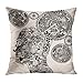 NA Housse de Coussin Steampunk Temps Vitesse Horloge Dessin Cerveau taie d'oreiller décorative décor à la Maison taie d'oreiller carrée