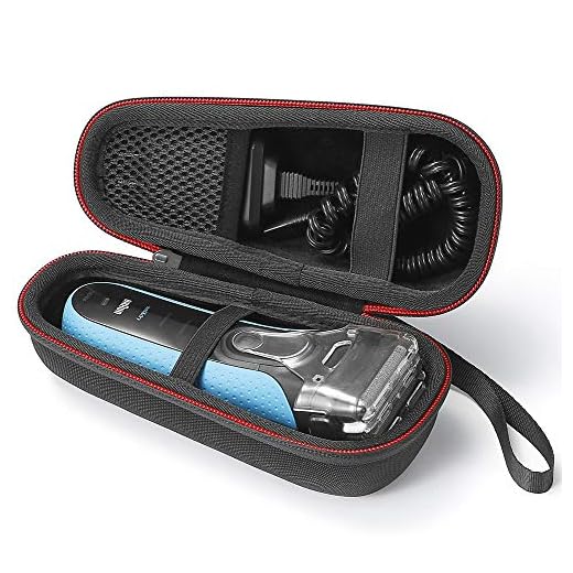 Hard Case Travel Carrying Bag for Braun Series 3 3040s 3010BT 3020 3030s 300s, Braun Series 5 5030s 5147s WF2s 5090cc 5050cc Men's Electric Razor. (Device are not Included) - Black(Black Lining)