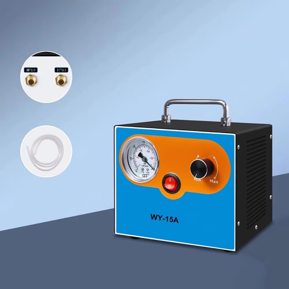 Ölfreie Vakuumpumpe, 15 l/min, Laborsaug- und Filtrationsgerät, mit Manometer, geräuscharm, einstellbare Fördermenge