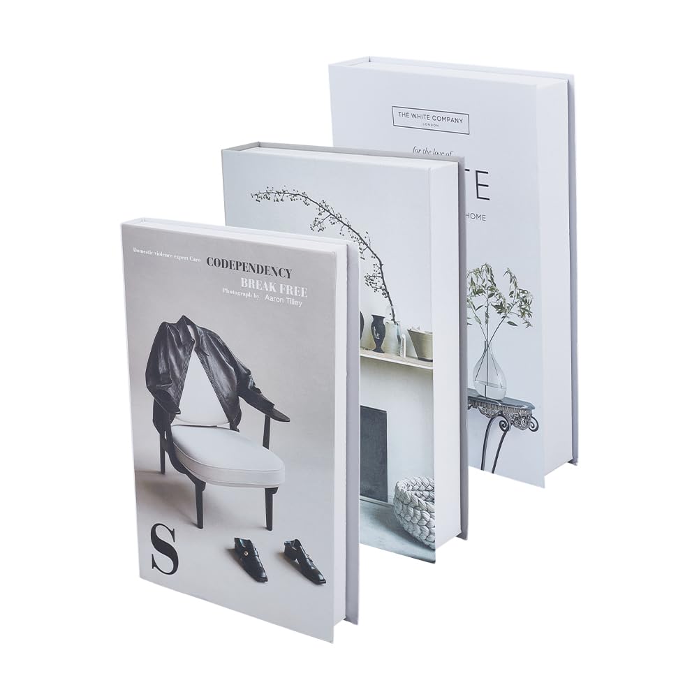 Livre imitation pour décoration de table basse et shooting photo esthétique - Set de 3 boîtes