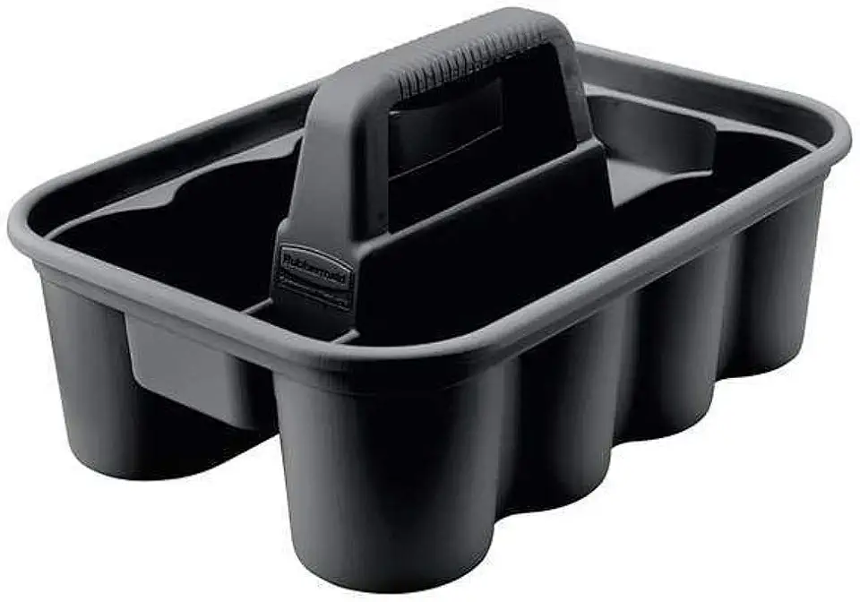 Rubbermaid Commercial Products Deluxe Carry Caddy for Take-Out Coffee/Soft Drinks Postmates/Uber Eats/Food Delivery Cleaning Products Sports/Water Bottles Black