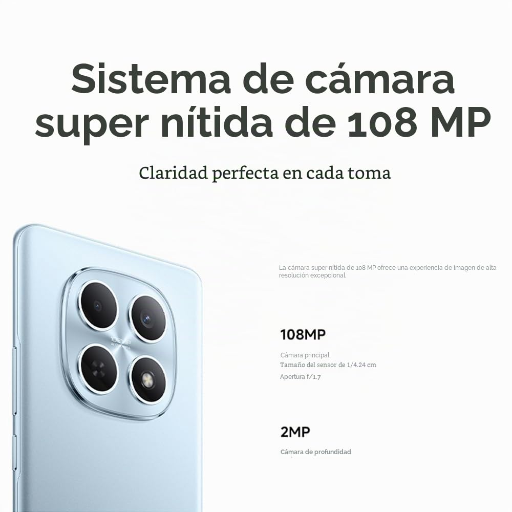 XIAOMI Redmi Note 15 Smartphone 8+256 GB, Pantalla AMOLED 6.77" FHD+, Cámara Super Clear de 108 MP, MediaTek Helio G100-Ultra, Batería 6000 mAh, con Cargador. (Negro)