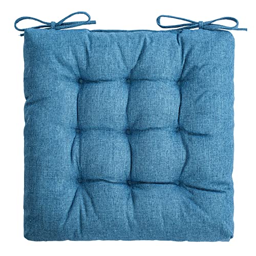 Square Moon 4 Pack Chair Cushions, Seat Cushions, Chair Pads, Chair Mat For Indoor, Outdoor Dining Chairs, Kitchen Chairs, Dining Room Chairs (16" × 16" × 4 Pack, Blue) #TOP1