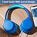 POWMEE P20 Kids Headphones for School, Kids/Teens/Boys/Girls with Safe 94dB Volume Limited, 3.5mm Jack Wired Cord Over-Ear for Fire Tablets/Travel/PC/Phones(Blue)
