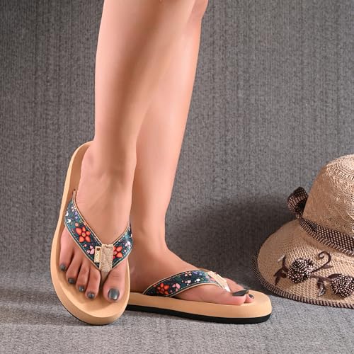 Image of DOCTOR HEALTH SUPER SOFT Women Stylish Printed Flip Flops | Soft Cushioned Everyday Wear Slippers for Women | Lightweight Anti-Slip Casual Thong Sandals