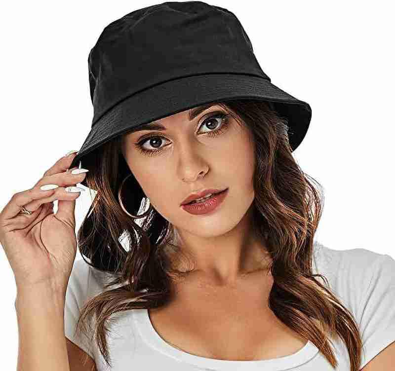 NK Seller™ Presents | Women's Cotton Bucket Hat Fishermen Cap Black, Free Size-picture-26